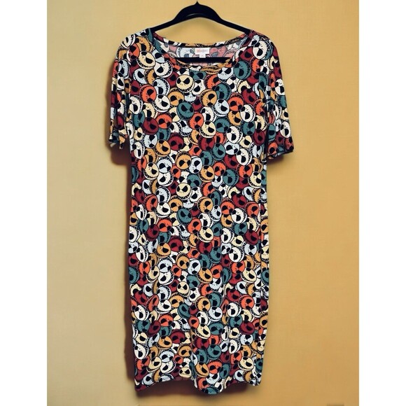 LuLaRoe Julia Dress Disney Nightmare Before Christmas Jack Skellington Size Med - Picture 1 of 9